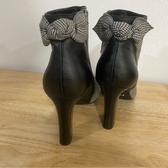 Lauren Ralph Lauren Breanne II Houndstooth Bootie Ankle Boot Bow Detail 9 B - Picture 5 of 9